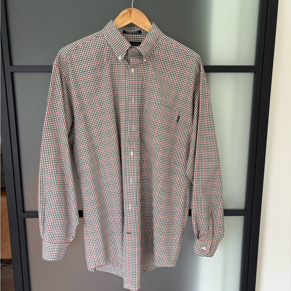 Daniel Cremieux Men's Plaid Shirt - Red/ orange Black and white check.